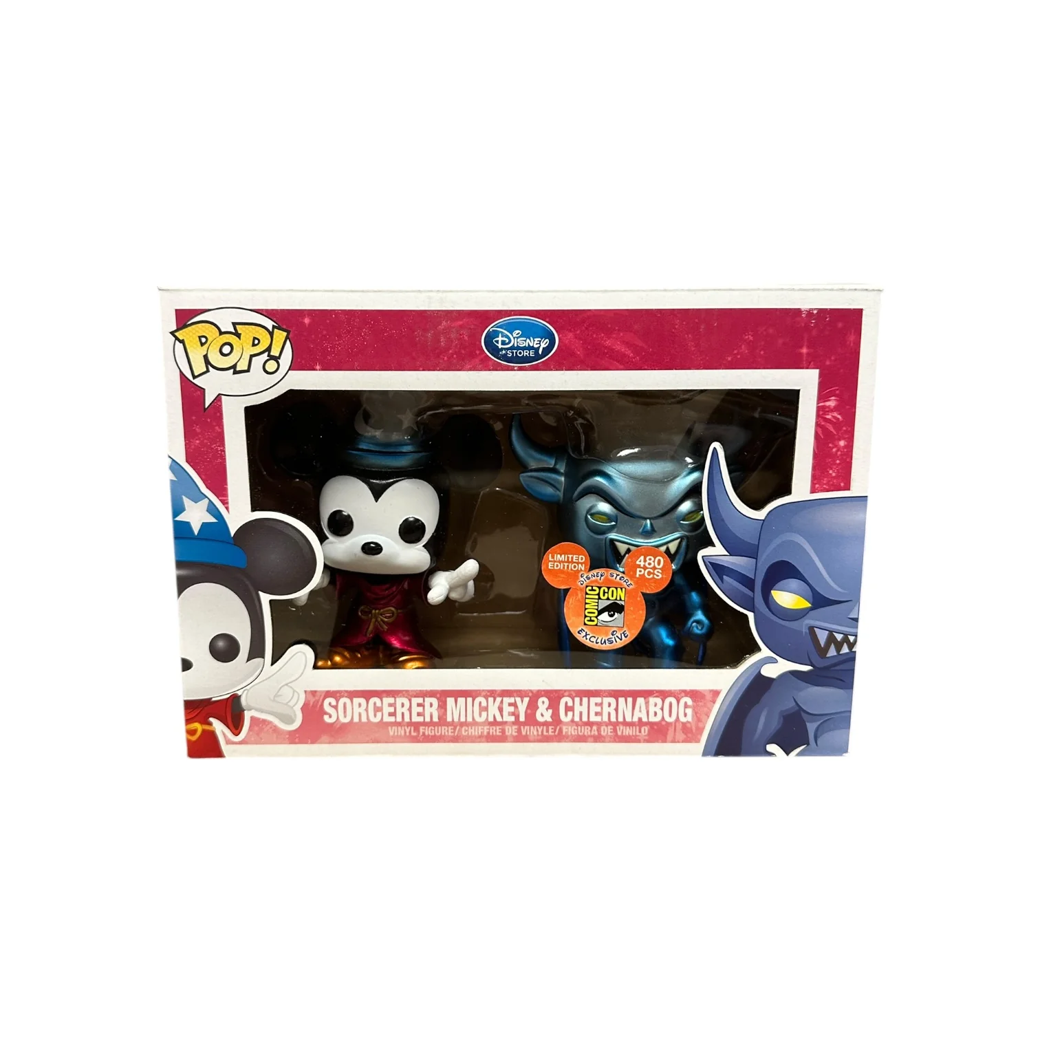 Sorcerer Mickey & Chernabog (Metallic) 2 Pack Funko Pop! - Disney Series 4 - SDCC 2012 Disney Store Exclusive LE480 Pcs - Condition 7.5/10