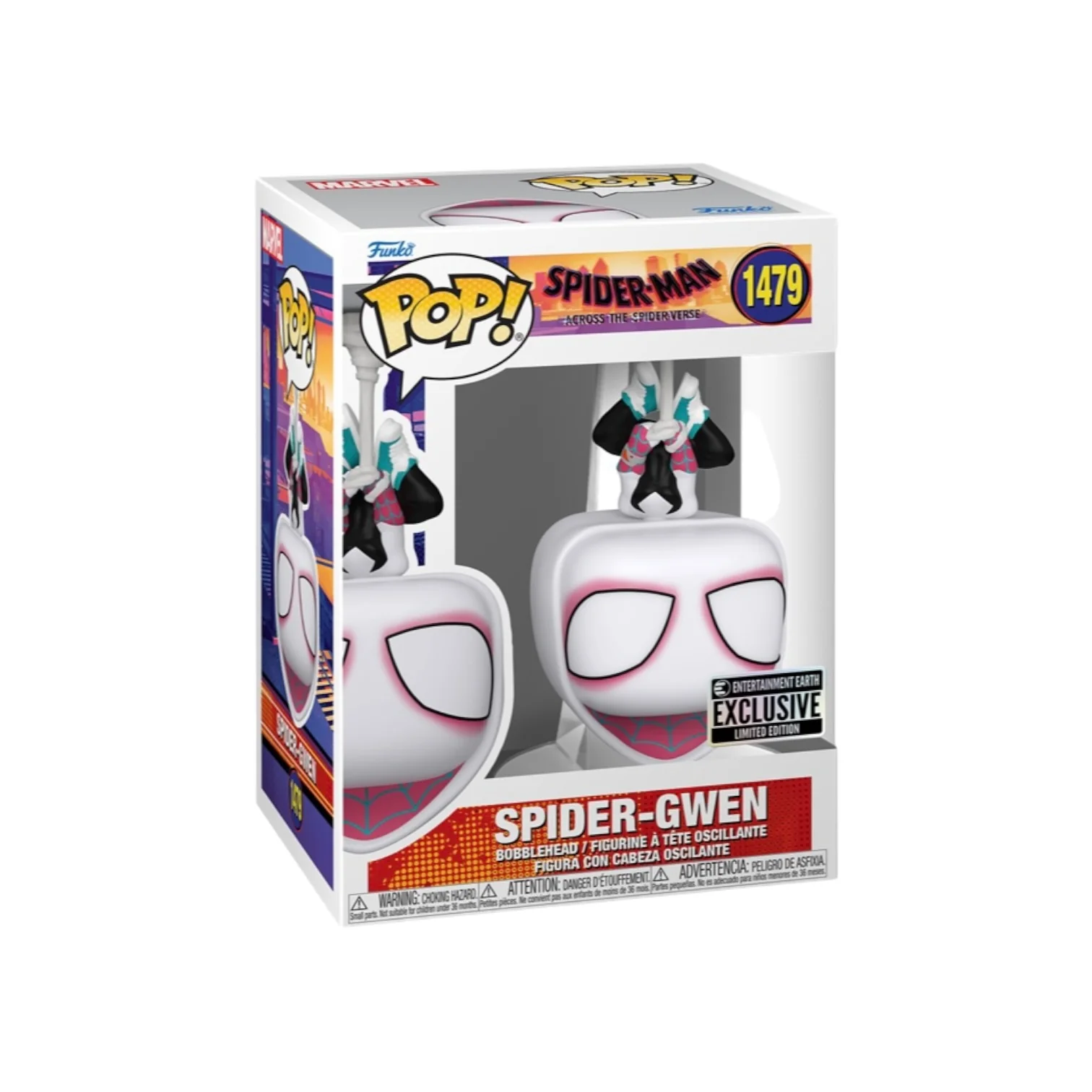Spider-Gwen #1479 (Upside Down) Funko Pop! - Spider-Man: Across The Spider-Verse - Entertainment Earth Exclusive