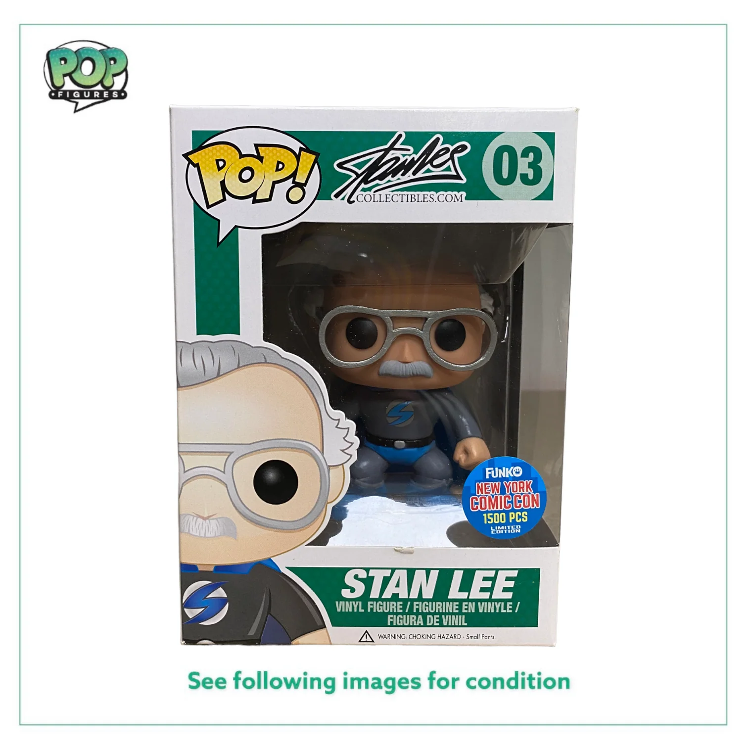 Stan Lee #03 (Superhero) Funko Pop! - Stan Lee Collectibles - NYCC 2015 Exclusive LE1500 Pcs - Condition 8.75/10