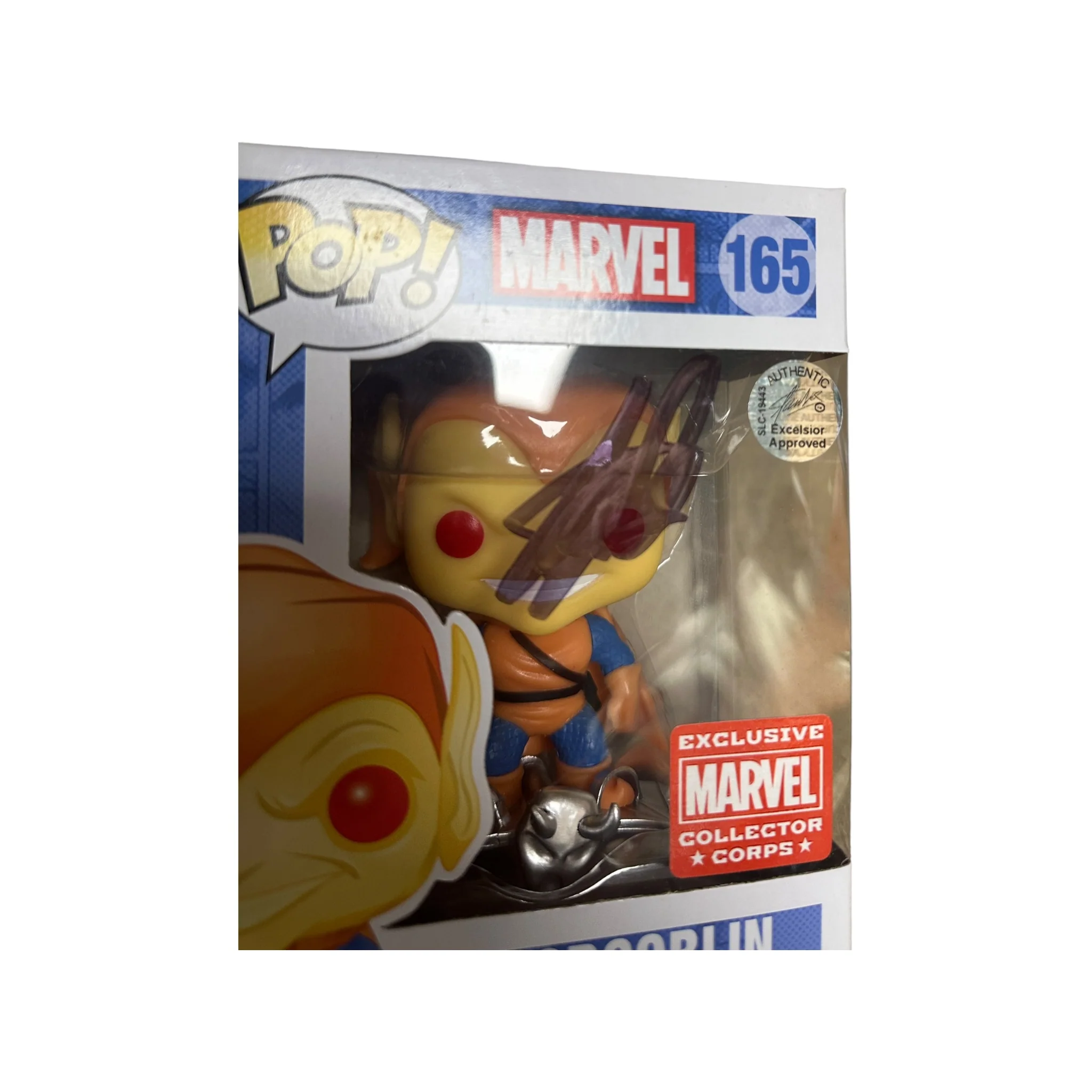 Stan Lee Signed Hobgoblin #165 Funko Pop! - Marvel - Marvel Collector Corps Exclusive - Condition 7.75/10 - Excelsior Approved - Image 7