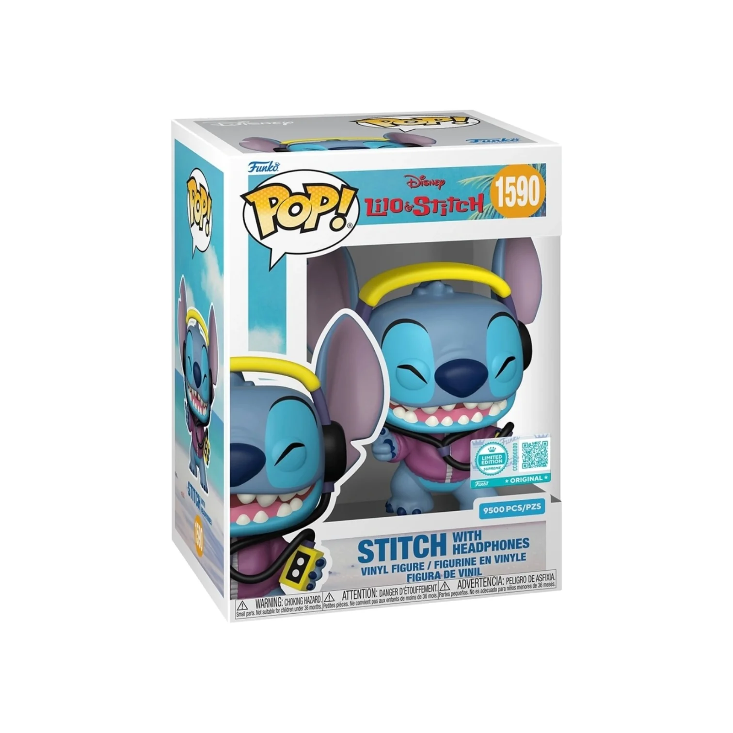 Stitch with Headphones #1590 Funko Pop! - Lilo & Stitch - Funko Limited Edition Supreme LE9500 Pcs