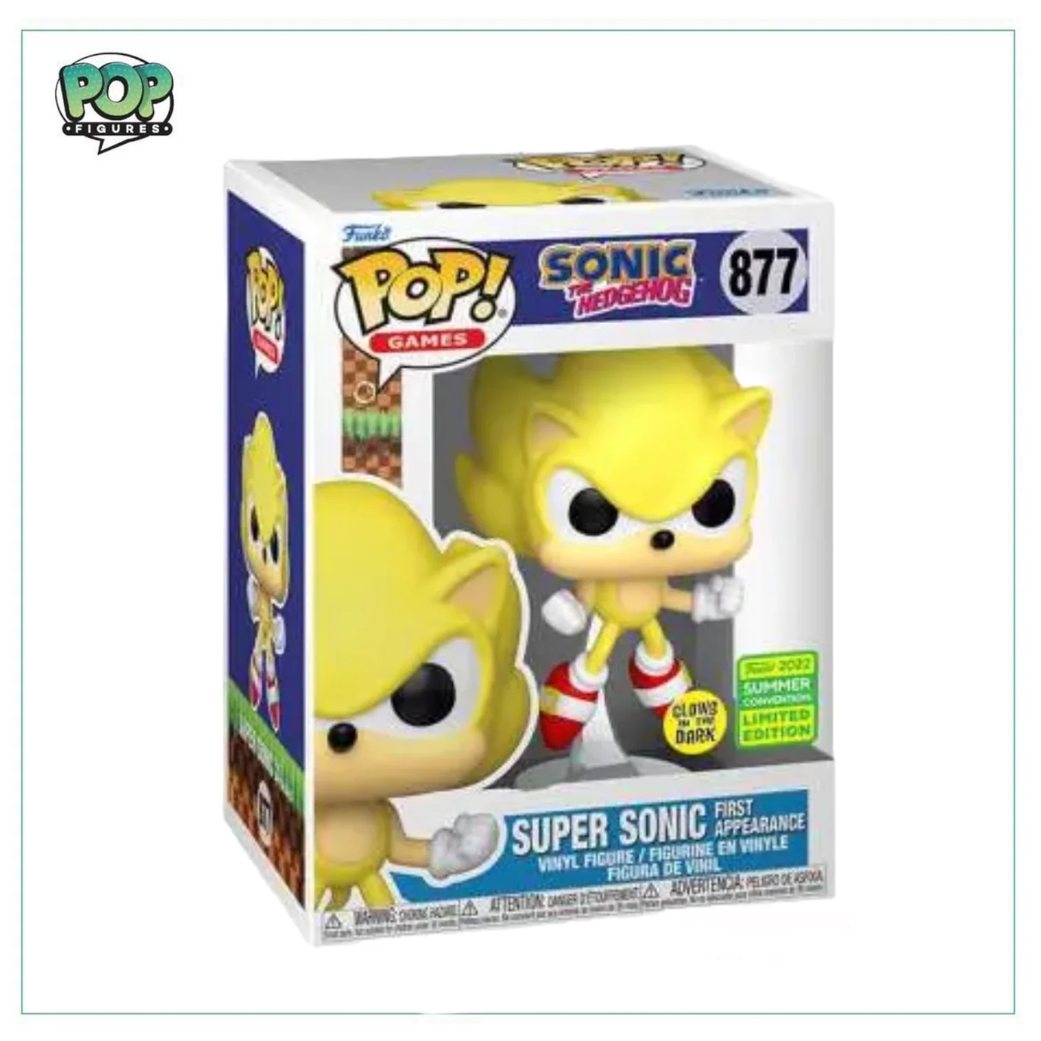 Super Sonic First Appearance (Glows In The Dark) #877 Funko Pop! Sonic The Hedgehog - 2022 SDCC Shared Exclusive