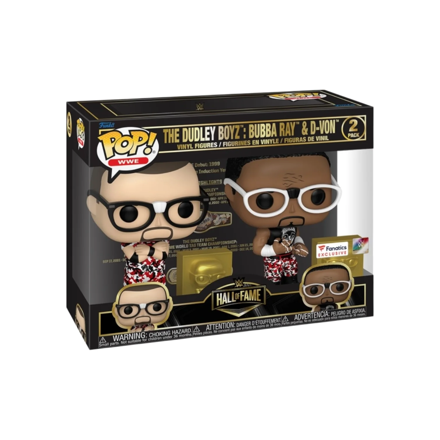 The Dudley Boyz: Bubba Ray & D-Von 2 Pack Funko Pop! - WWE: Hall of Fame - Fanatics Exclusive