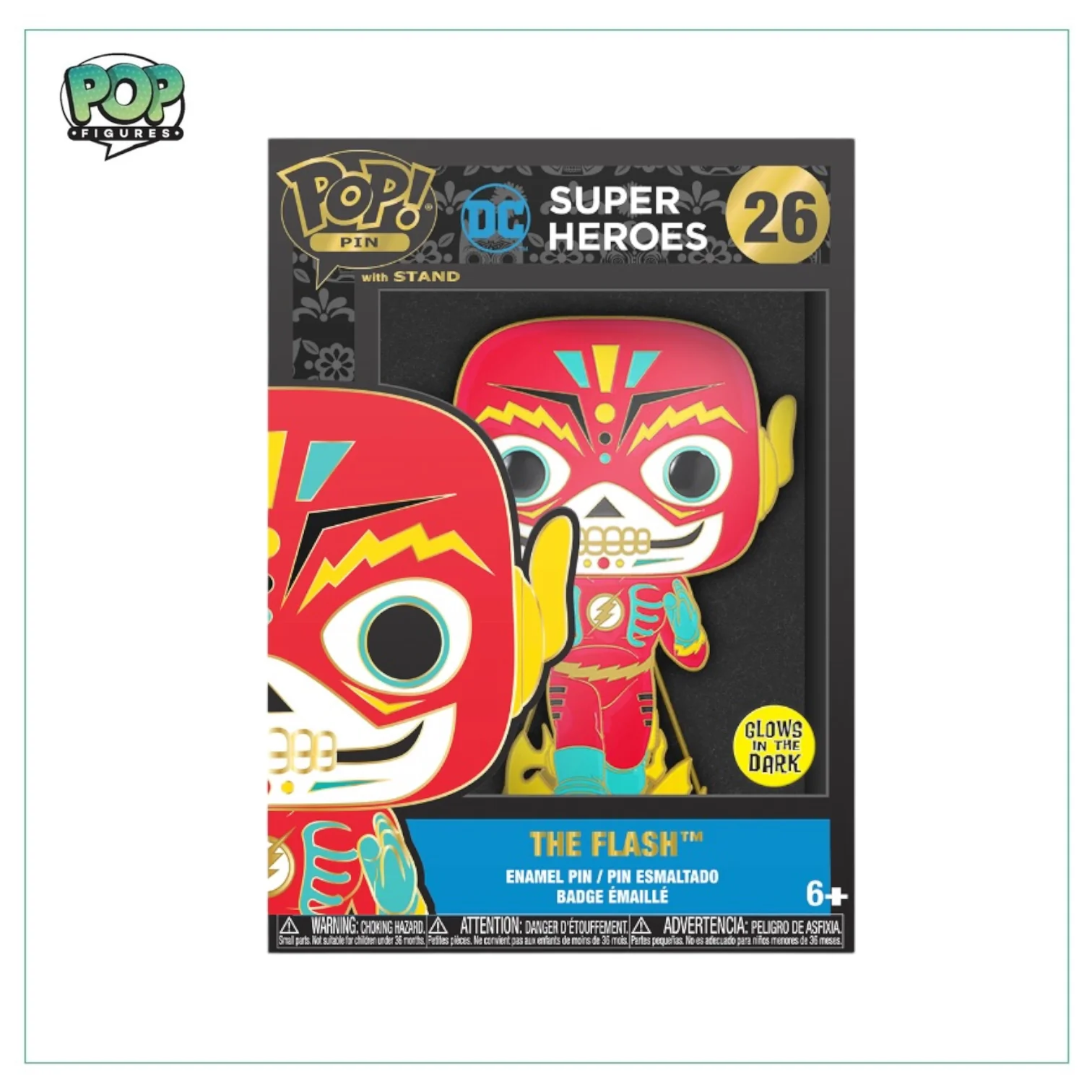 The Flash #26 Enamel Pop! Pin - DC Super Heroes - Glows in the Dark - Chance of Chase