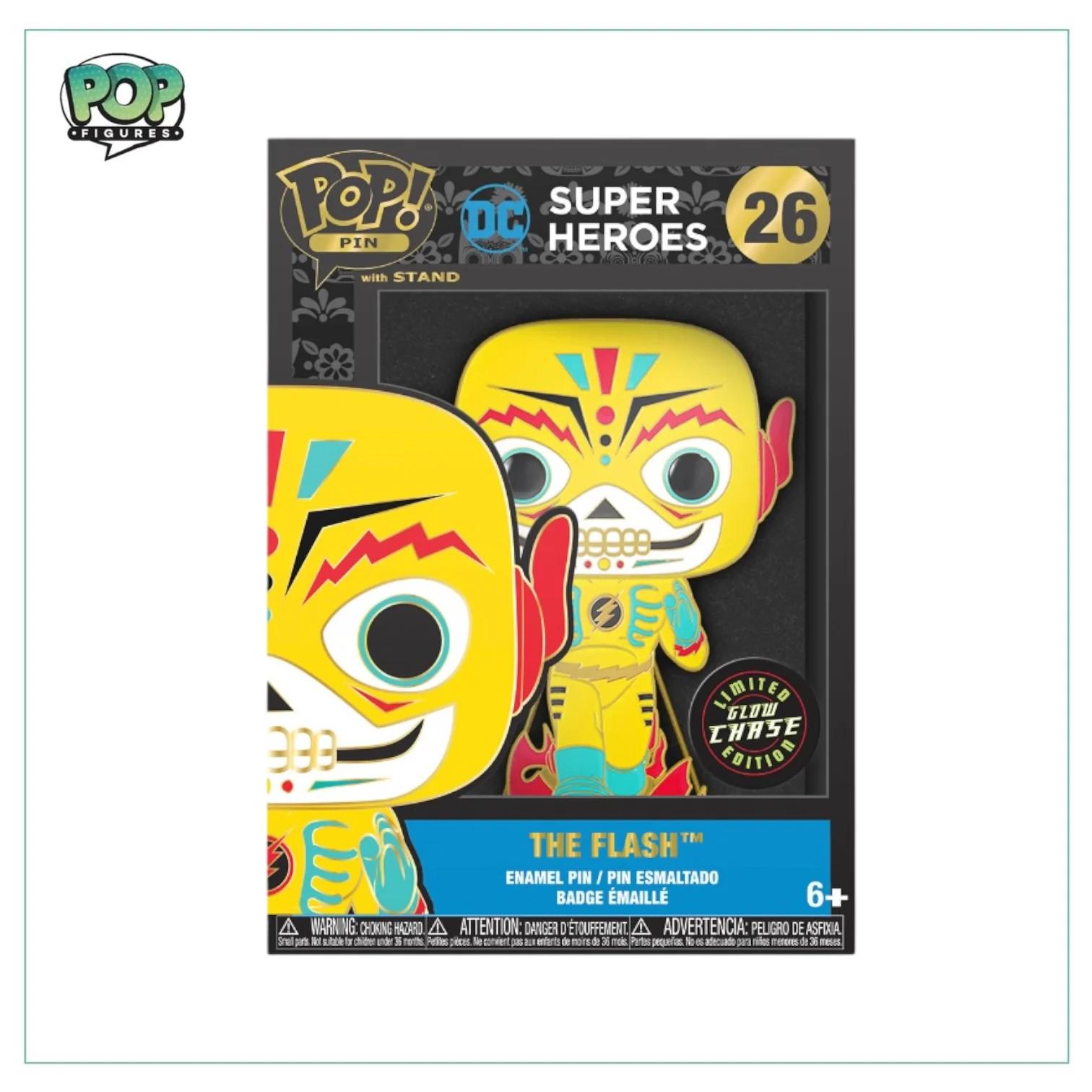 The Flash #26 Enamel Pop! Pin - DC Super Heroes - Glows in the Dark - Chance of Chase - Image 2