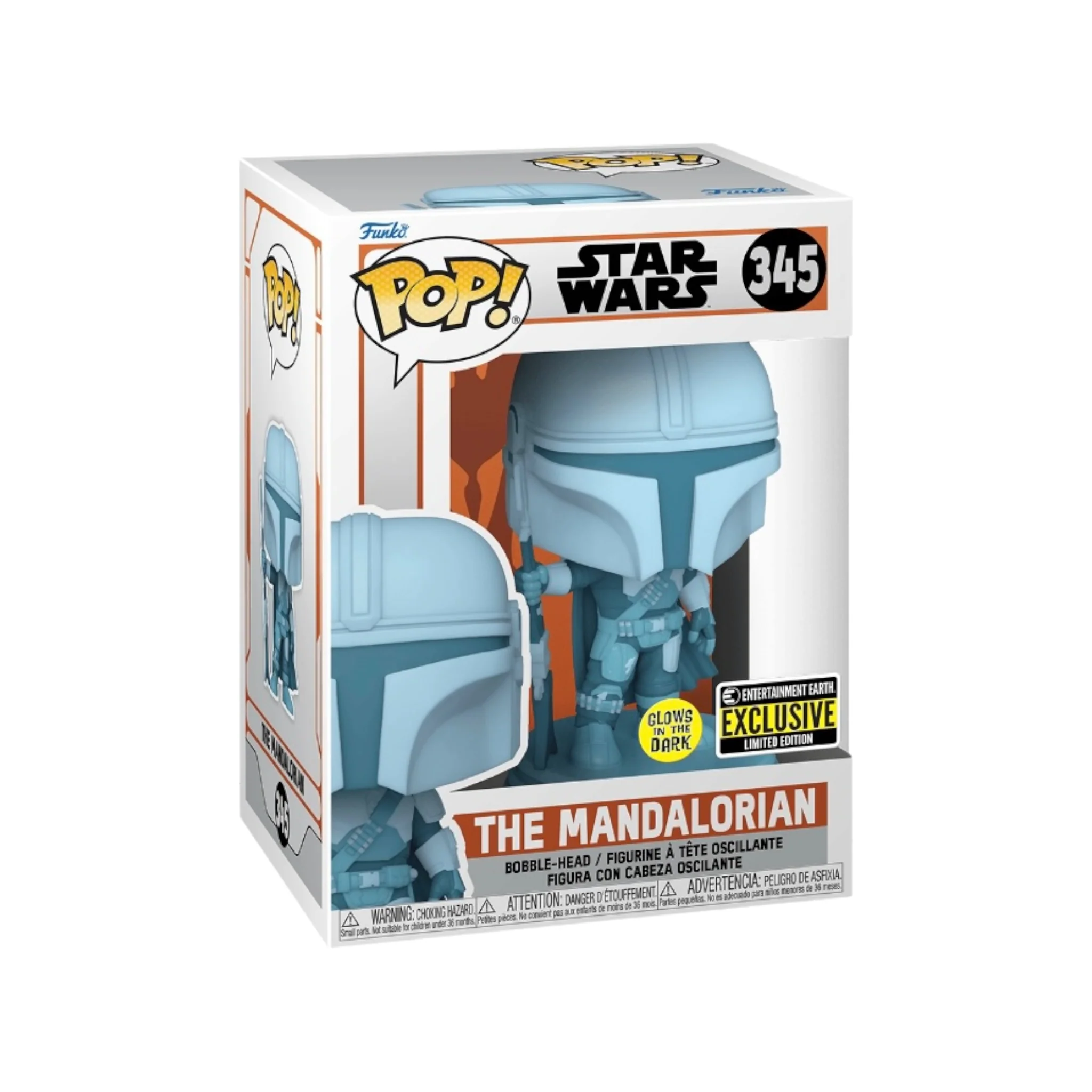The Mandalorian #345 (Holographic Glows in the Dark) Funko Pop! - Star Wars: The Mandalorian - Entertainment Earth Exclusive