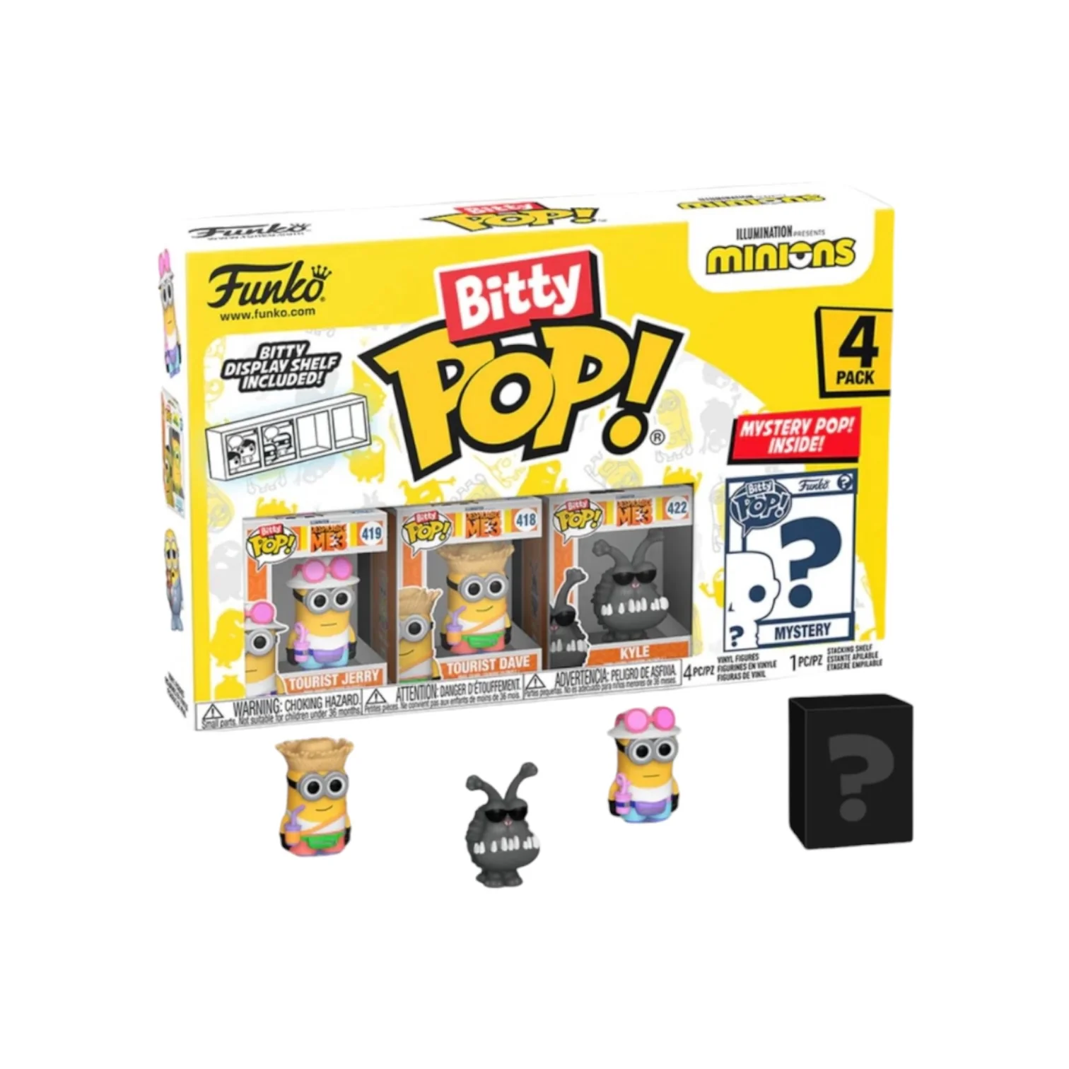 Tourist Jerry 4 Pack Bitty Funko Pop! - Minions - Chance Of Chase