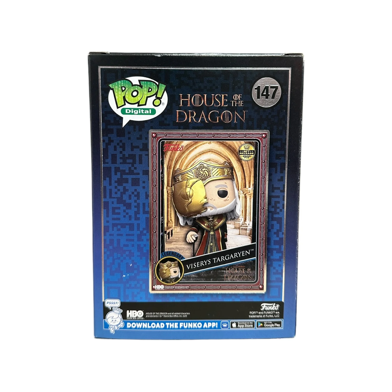 Viserys Targaryen #147 Funko Pop! - House of The Dragon - NFT Release Exclusive LE2600 Pcs - Condition 8.75/10 - Image 3