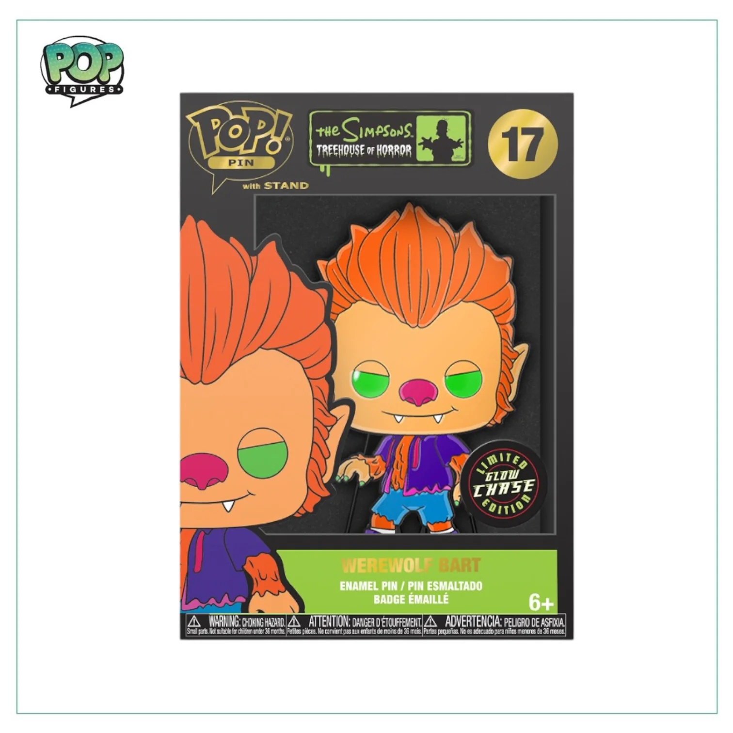 Werewolf Bart #17 Enamel Pop! Pin - The Simpsons Treehouse of Horror - Chance of Chase - Image 3