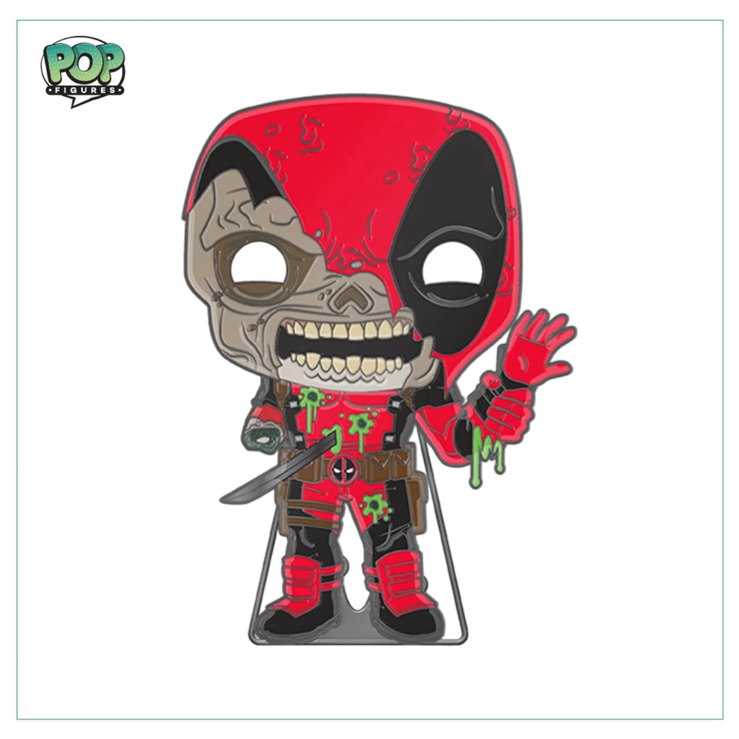 Zombie Deadpool #33 Enamel Pop Pin! - Marvel Zombies - Glow in the Dark - Image 2